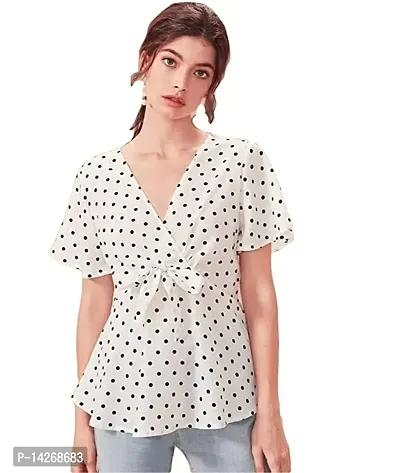 Stylish Cotton Regular Printed Top For Women-thumb0