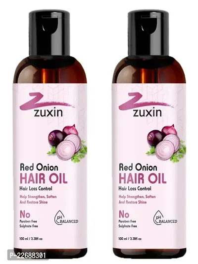 ZUXIN Onion Black Seed Hair Oil -  Controls Hair Fall - NO Mineral Oil, Silicones, Cooking Oil  Synthetic Fragrance Hair Oil  (100+100 ml)