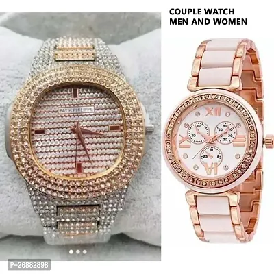 COMBO COUPLE DIAMOND WATCHES PACK OF 2