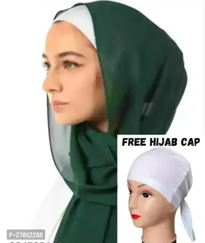 Classic Georgette Solid Stole for Women with Hijab Cap