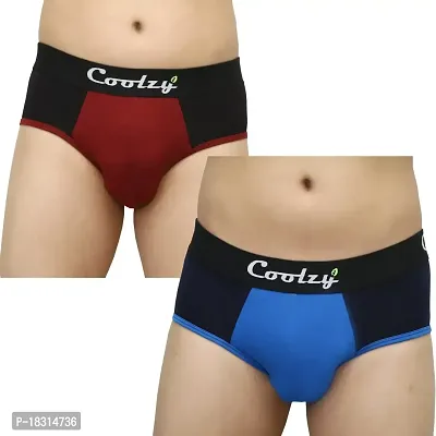 Coolzy Men's Cotton Briefs(Pack of 2) CFBRF2PCK1041L Multicolour