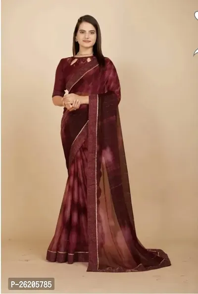 Classic Lycra Saree with Blouse piece For Women