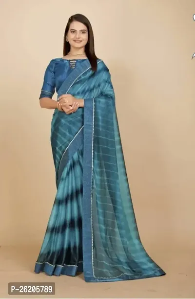 Classic Lycra Saree with Blouse piece For Women