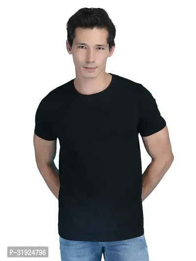 Stylish Cotton Solid Round Neck Tees for Men