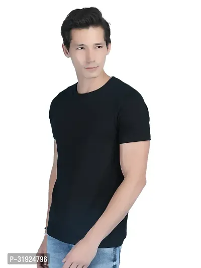 Stylish Cotton Solid Round Neck Tees for Men-thumb4