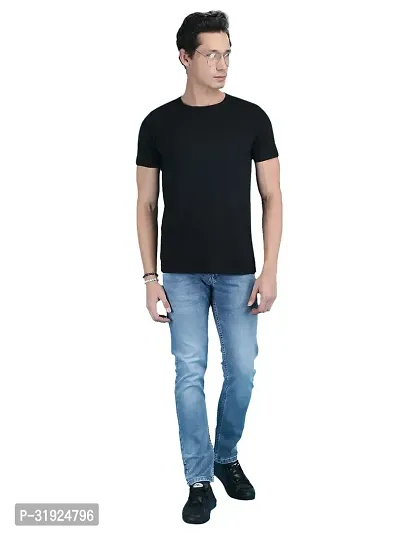 Stylish Cotton Solid Round Neck Tees for Men-thumb5