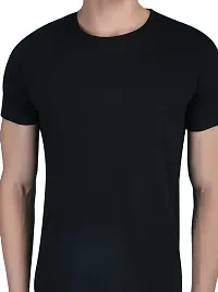 Stylish Cotton Solid Round Neck Tees for Men-thumb2