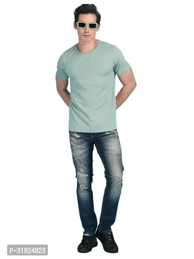 Stylish Cotton Solid Round Neck Tees for Men-thumb4