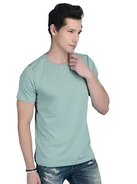 Stylish Cotton Solid Round Neck Tees for Men-thumb1