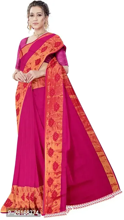 Elegant Multicoloured Chiffon Embroidered Saree with Blouse piece