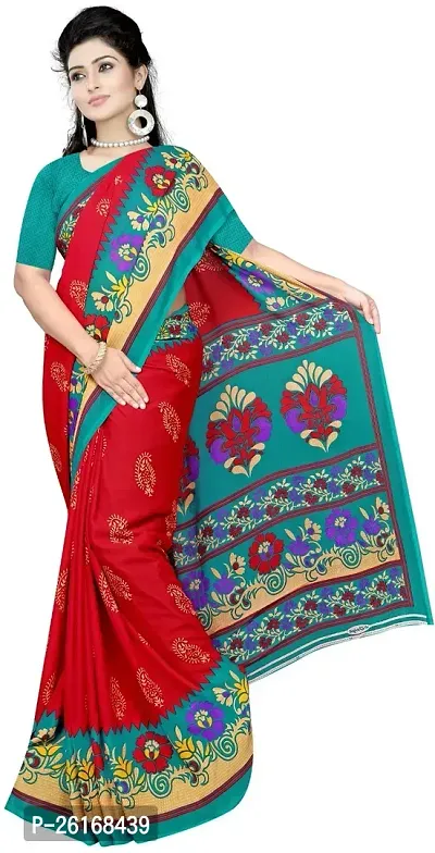 Elegant Multicoloured Georgette Printed Saree with Blouse piece