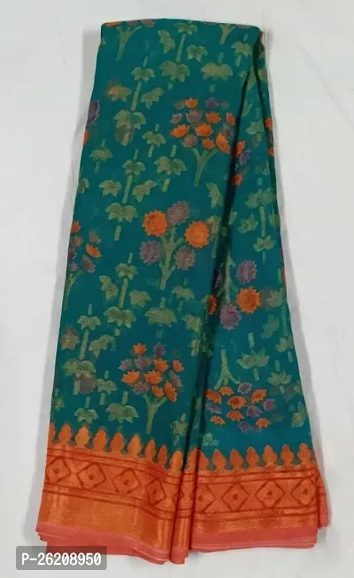 Beautiful Brasso Printed Saree With Blouse Piece