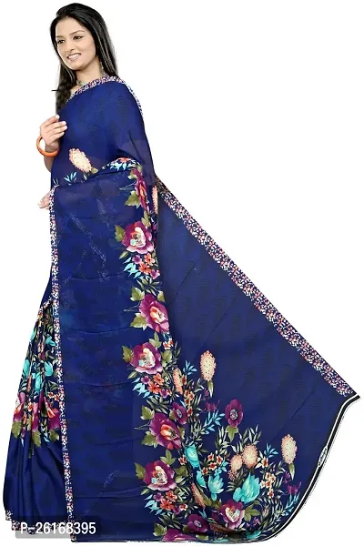 Elegant Multicoloured Chiffon Printed Saree with Blouse piece-thumb3