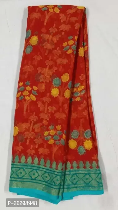 Beautiful Brasso Printed Saree With Blouse Piece