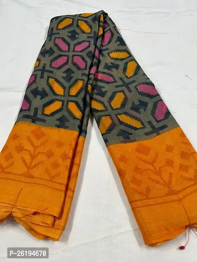 Stylish Chiffon Multicoloured Printed Saree with Blouse piece