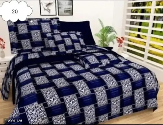 Classic Cotton Blend Printed Bedsheet with Pillow Covers-thumb0