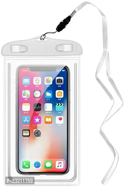 iVoltaa Universal Waterproof Case Pouch Dry Bag for Most Mobiles  Accessories with Lanyard -White-thumb0
