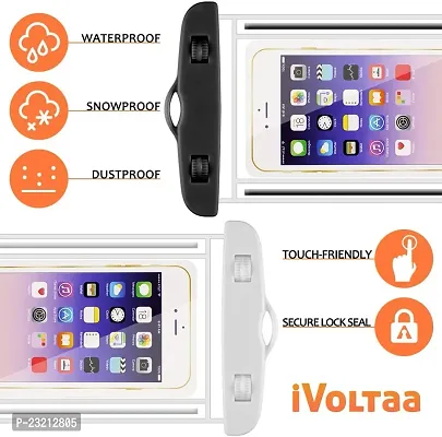 iVoltaa Universal Waterproof Case Pouch Dry Bag for Most Mobiles  Accessories with Lanyard -Orange-thumb2