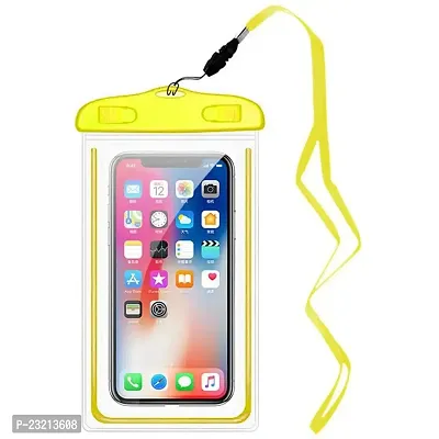 iVoltaa Universal Waterproof Case Pouch Dry Bag for Most Mobiles  Accessories with Lanyard -Yellow-thumb0