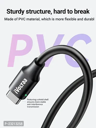 iVoltaa Turbo PD 100W 2m Type-C to Type-C Cable,480 Mbps Data Sync  Fast Charging Cable for Mobile,Laptop,Macbook  Tablet Charging (20V 5A-2M/6.6 Ft Long),Black-thumb4