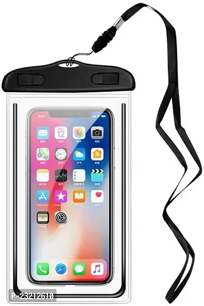 iVoltaa Universal Waterproof Case Pouch Dry Bag for Most Mobiles  Accessories with Lanyard -Black-thumb0