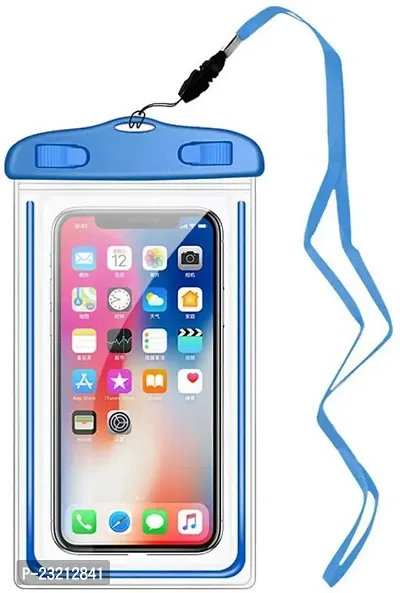 iVoltaa TPU Universal Waterproof Case Pouch Dry Bag For Most Mobiles  Accessories With Lanyard -Blue