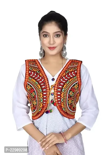 Cotton Embroidered Ethnic Jackets for Girls Women Ethnic Jackets for Office Use Every Festival and Occasion-thumb0