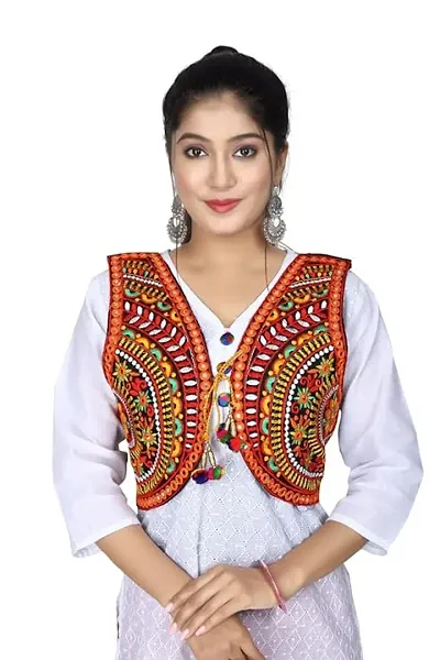 Stylish Cotton Embroidered Ethnic Jacket