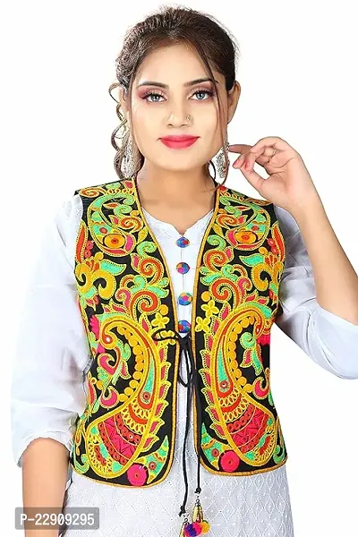 Embroidered Traditional Rajasthani Design Cotton Jacket for Women Every Festival and Occasion-thumb0