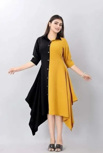 Asymmetrical Crepe Kurta For Women