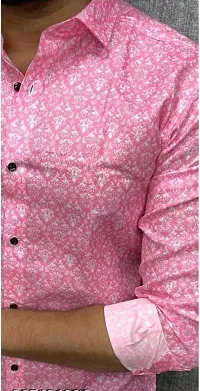 Men Party Wear Pink Cotton Print Stitched Shirt-thumb1