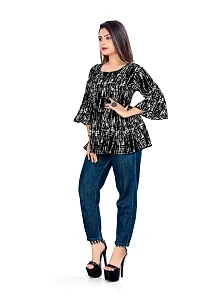 WomenGirls Cotton Checks Tops Black-thumb2