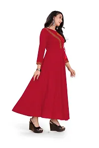 Stylish Rayon Anarkali Long Gown Red-thumb4