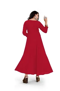 Stylish Rayon Anarkali Long Gown Red-thumb1