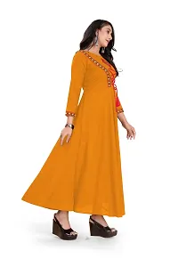 Stylish Rayon Anarkali Long Gown Yellow-thumb2