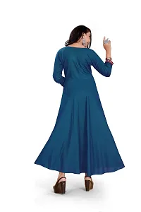 Stylish Rayon Anarkali Long Gown Aquablue-thumb2