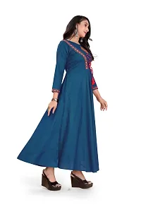 Stylish Rayon Anarkali Long Gown Aquablue-thumb3