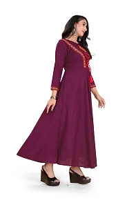 Stylish Rayon Anarkali Long Gown Wine-thumb1