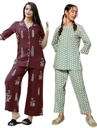 Hot Selling Polyester Night Suits Women's Nightwear 