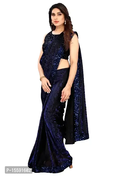 SHRIMAY READY TO WEAR DELTA SAREE (BLUE)-thumb3