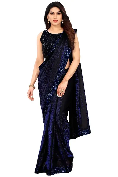 Must Have Lycra Saree with Blouse piece 