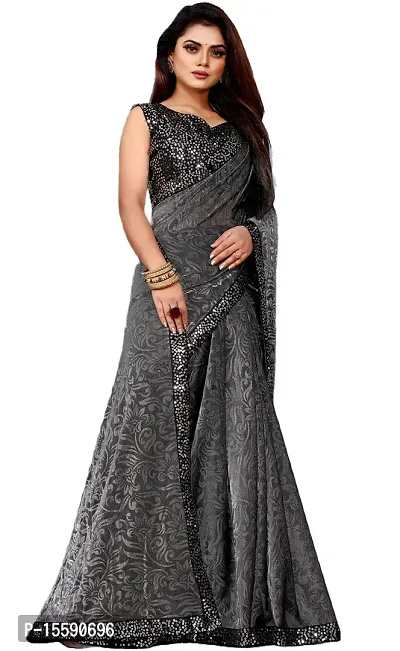 SHRIMAY READY TO WEAR DELTA SAREE (GREY)-thumb4