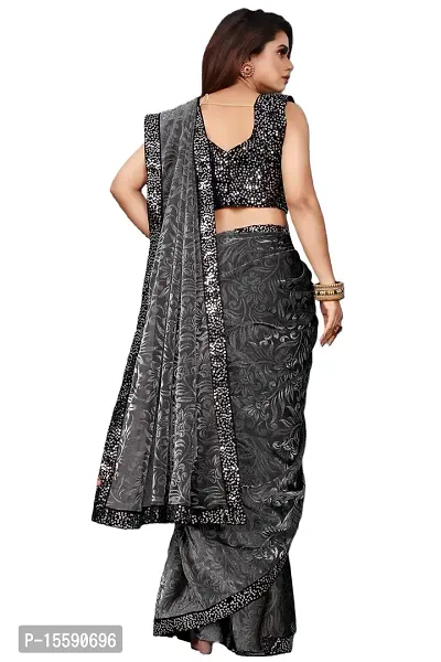 SHRIMAY READY TO WEAR DELTA SAREE (GREY)-thumb2