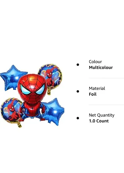 5PCS Spiderman Foil Balloons for Boys Birthday  