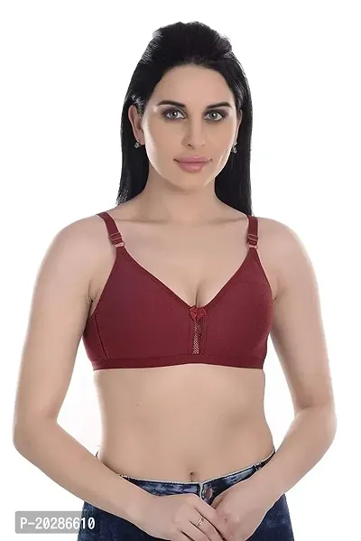 Stylish Maroon Cotton Bras For Women-thumb0