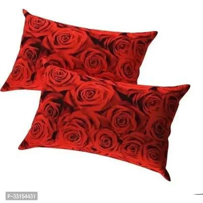 Stylish Red Polyester Printed Pillow Cover pack Of 2-thumb0