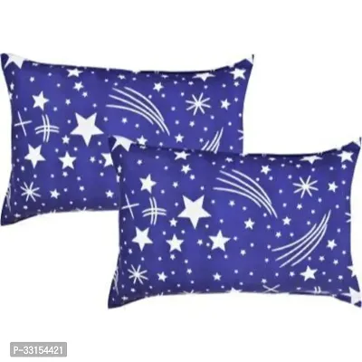 Stylish Blue Polyester Printed Pillow Cover pack Of 2-thumb0