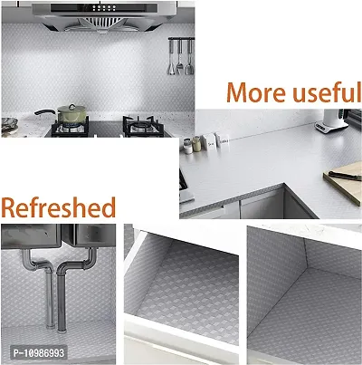 Kitchen Backsplash Wallpaper Peel and Stick Aluminum Foil Contact Paper Self Adhesive Oil-Proof Heat Resistant Wall Sticker for Countertop Drawer Liner Shelf Liner-thumb5