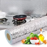 Kitchen Backsplash Wallpaper Peel and Stick Aluminum Foil Contact Paper Self Adhesive Oil-Proof Heat Resistant Wall Sticker for Countertop Drawer Liner Shelf Liner-thumb3