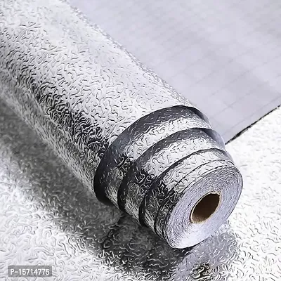 Kitchen Backsplash Wallpaper Peel and Stick Aluminum Foil Contact Paper Self Adhesive Oil-Proof Heat Resistant Wall Sticker for Countertop Drawer Liner Shelf Liner-thumb0